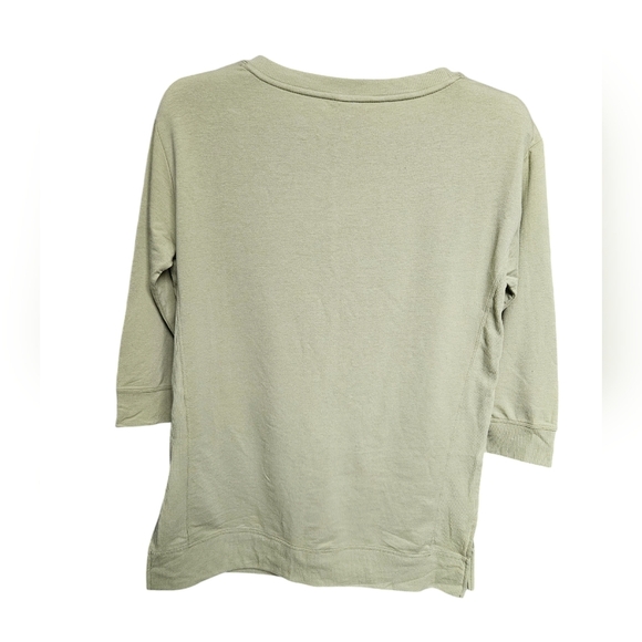 Chico's Zenergy Beaded Paisley Rib-Trim Olive Tunic Size 4/6 - Picture 3 of 9